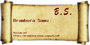 Brambora Samu névjegykártya